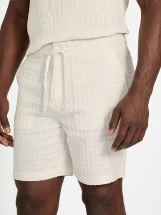 Fisher geweven short met textuur