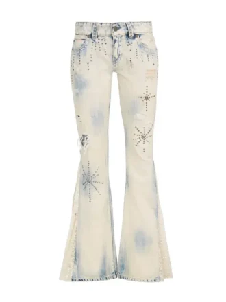 Flared jeans with lace