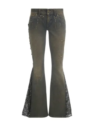 Flared jeans with lace