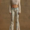Flared jeans with lace