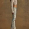 Flared jeans with lace