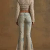 Flared jeans with lace