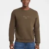 Fleece sweatshirt met ronde hals en opschrift