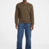Fleece sweatshirt met ronde hals en opschrift