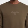 Fleece sweatshirt met ronde hals en opschrift