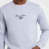 Fleece sweatshirt met ronde hals en opschrift