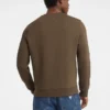 Fleece sweatshirt met ronde hals en opschrift