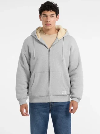 Fleece-trackhoodie met doorlopende rits