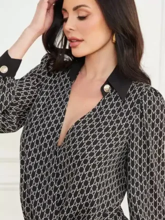 Freda-blouse met kettingprint