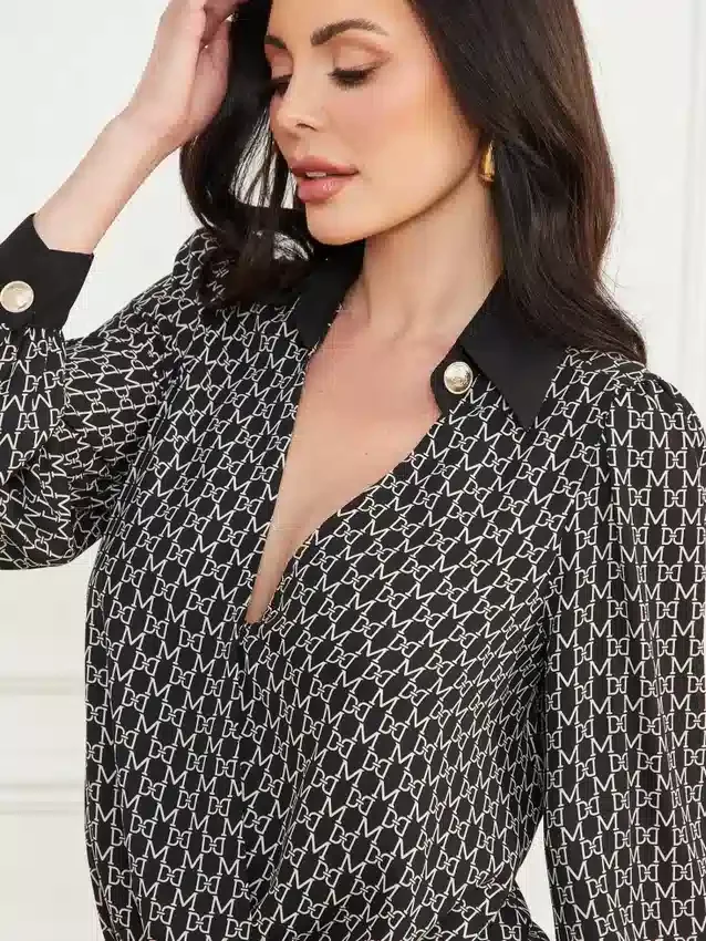 Freda-blouse met kettingprint Freda-blouse met kettingprint