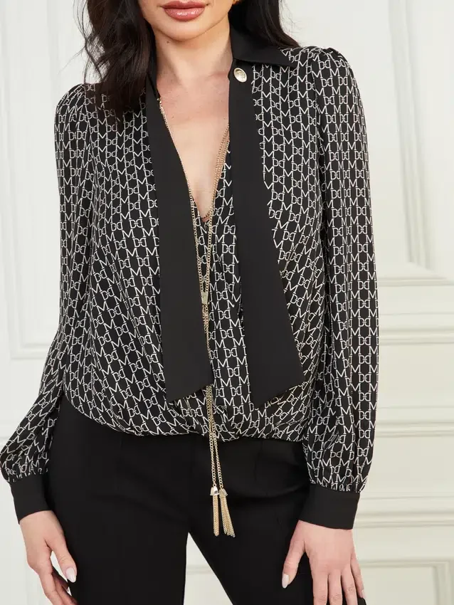 Freda-blouse met kettingprint Freda-blouse met kettingprint