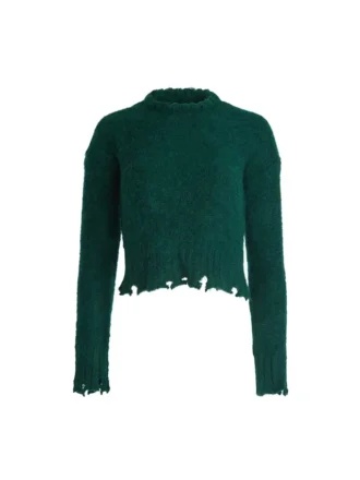 Fuzzy trui met ronde hals