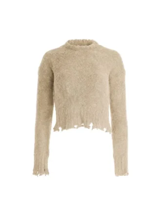 Fuzzy trui met ronde hals