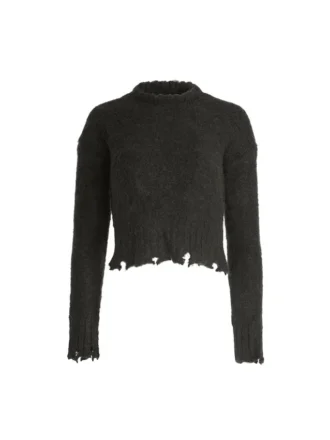 Fuzzy trui met ronde hals