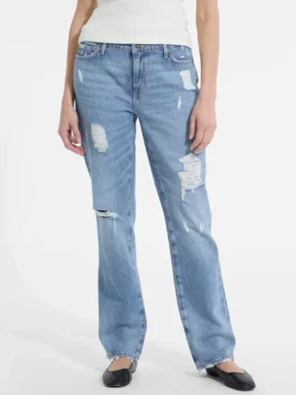 G08 Mid-rise distressed rechte Jeans