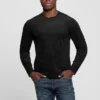 Garrett gebreid T-shirt met ronde hals van imitatiesuède
