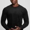 Garrett gebreid T-shirt met ronde hals van imitatiesuède