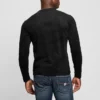 Garrett gebreid T-shirt met ronde hals van imitatiesuède