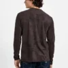 Garrett gebreid T-shirt met ronde hals van imitatiesuède
