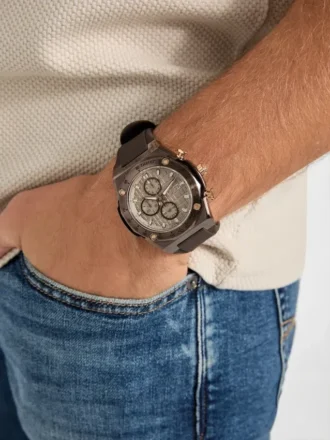 Gc bruin siliconen chronograafhorloge
