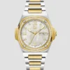 Gc goud- en zilverkleurig analoog horloge Gc goud- en zilverkleurig analoog horloge