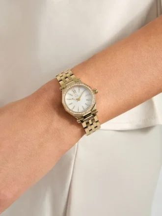 Gc goudkleurig klein analoog horloge