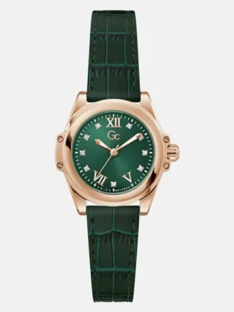 Gc roségoudkleurig leren horloge