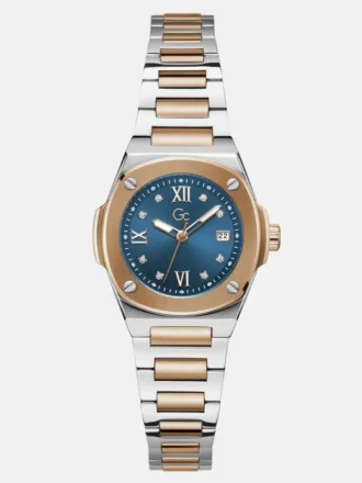 GC tweekleurig en blauw analoog horloge
