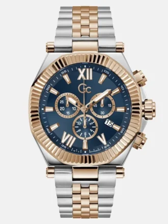 Gc zilver- en roségoudkleurig chronograafhorloge