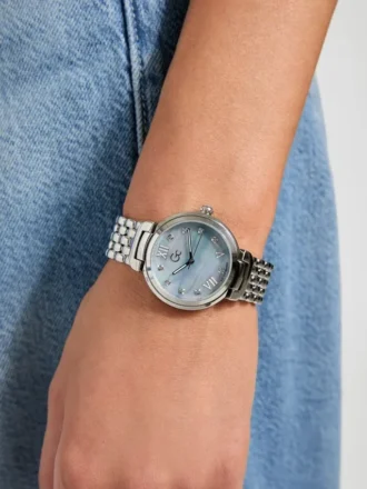 Gc zilverkleurig analoog horloge