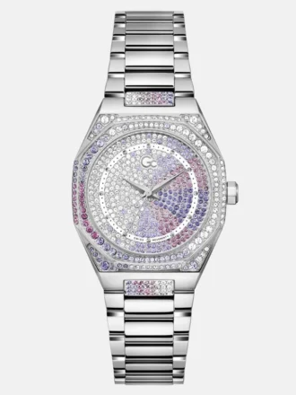 Gc zilverkleurig analoog horloge met saffierglas