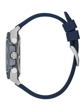 GC zilverkleurig en blauw chronograafhorloge