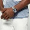 Gc zilverkleurig en lichtblauw multifunctioneel horloge Gc zilverkleurig en lichtblauw multifunctioneel horloge