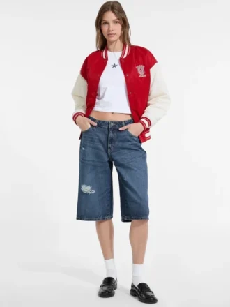Geborduurde varsity-jas
