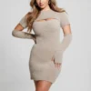 Gebreide jurk met losse mouwen en meteor-print Gebreide jurk met losse mouwen en meteor-print