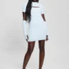 Gebreide jurk met losse mouwen en meteor-print Gebreide jurk met losse mouwen en meteor-print