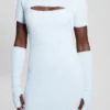 Gebreide jurk met losse mouwen en meteor-print Gebreide jurk met losse mouwen en meteor-print