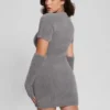 Gebreide jurk met losse mouwen en meteor-print Gebreide jurk met losse mouwen en meteor-print