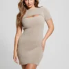 Gebreide jurk met losse mouwen en meteor-print Gebreide jurk met losse mouwen en meteor-print