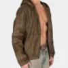 Gecoat denim jas met capuchon Gecoat denim jas met capuchon