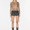 Gecoate mini-denim shorts