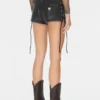 Gecoate mini-denim shorts
