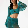 Gehaakte crop top met pompons Gehaakte crop top met pompons