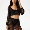 Gehaakte crop top met pompons
