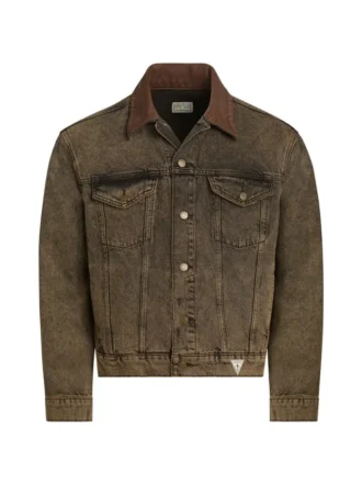 Gekleurd denim truckerjas