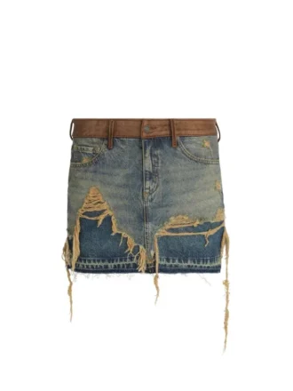 Gelaagde denim rok