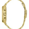 Geribbeld goudkleurig en blauw multifunctioneel horloge Geribbeld goudkleurig en blauw multifunctioneel horloge