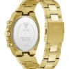 Geribbeld goudkleurig en blauw multifunctioneel horloge Geribbeld goudkleurig en blauw multifunctioneel horloge