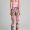 Bedrukte denim flared jeans