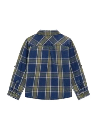 Geruit twill-overhemd met lange mouwen (3M-7)